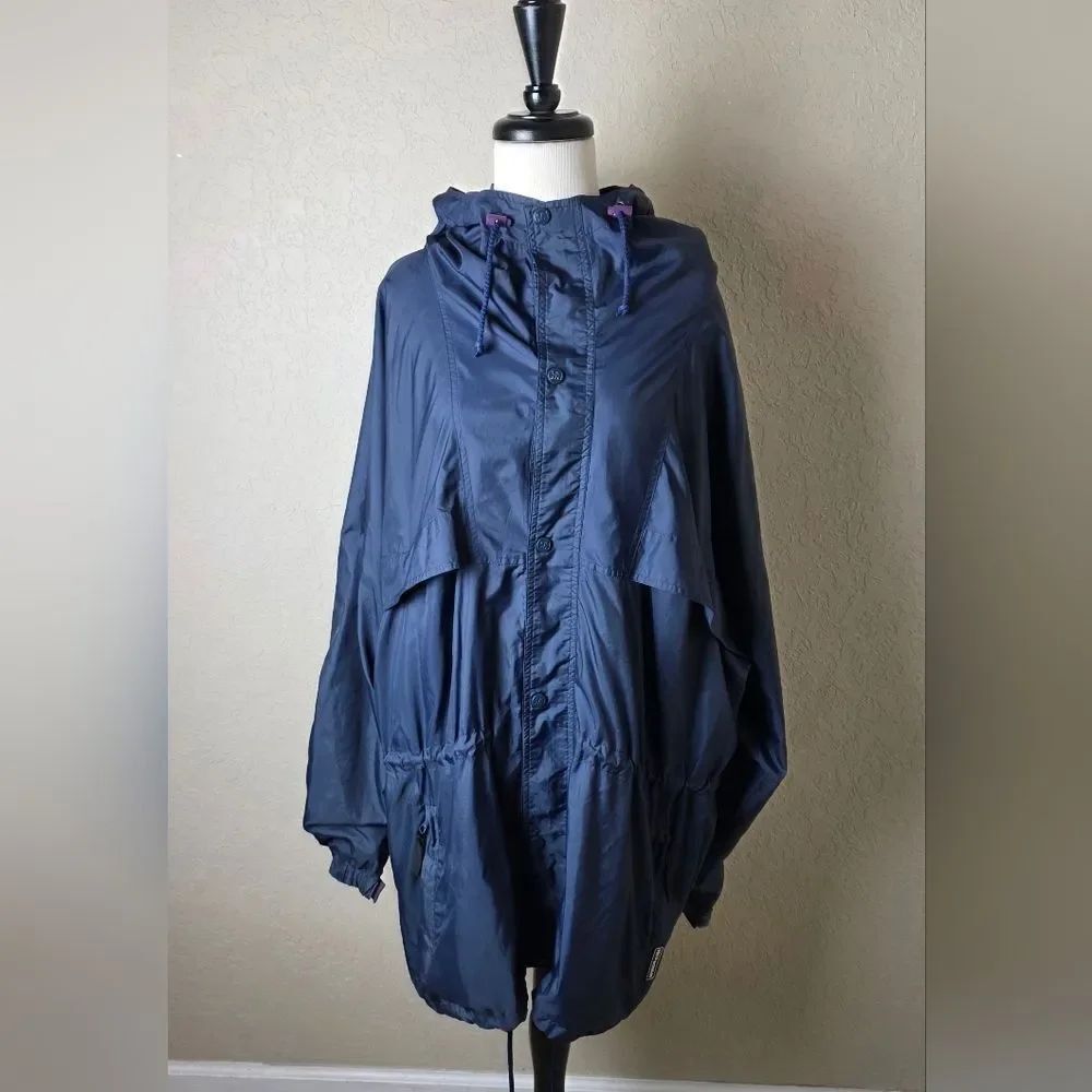 Helly Hansen Vintage Packable Rain Jacket Windbreaker Mens Navy Blue Size XL